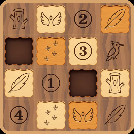 A tree trunk part way through Caching, with pecked squares and carved pieces